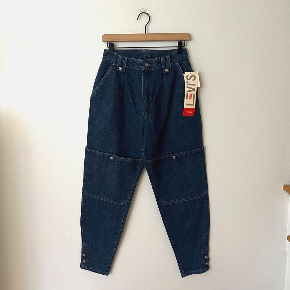 NWT Vintage Levi's Juniors High Rise Tapered Ankle Knee Snap Jeans Size 11